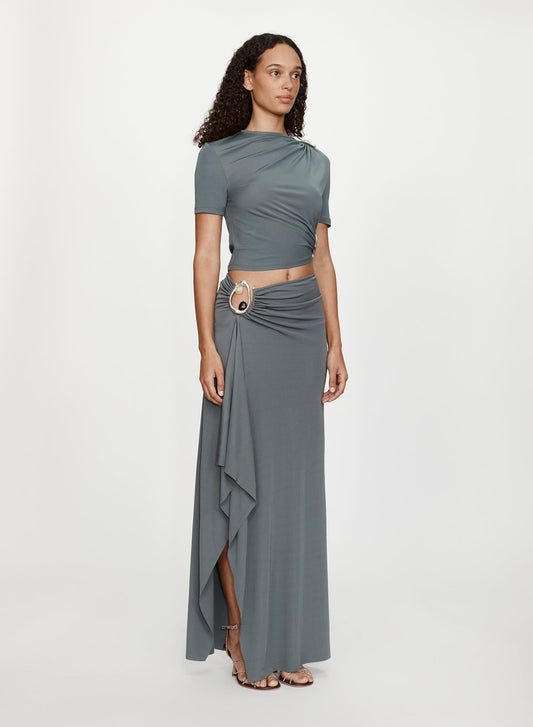 CHRISTOPHER ESBER Orica Crystal Cascade Jersey Skirt (Granite)