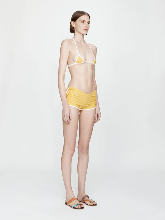 CHRISTOPHER ESBER Oasis Ruched Swim Boyshort (White)