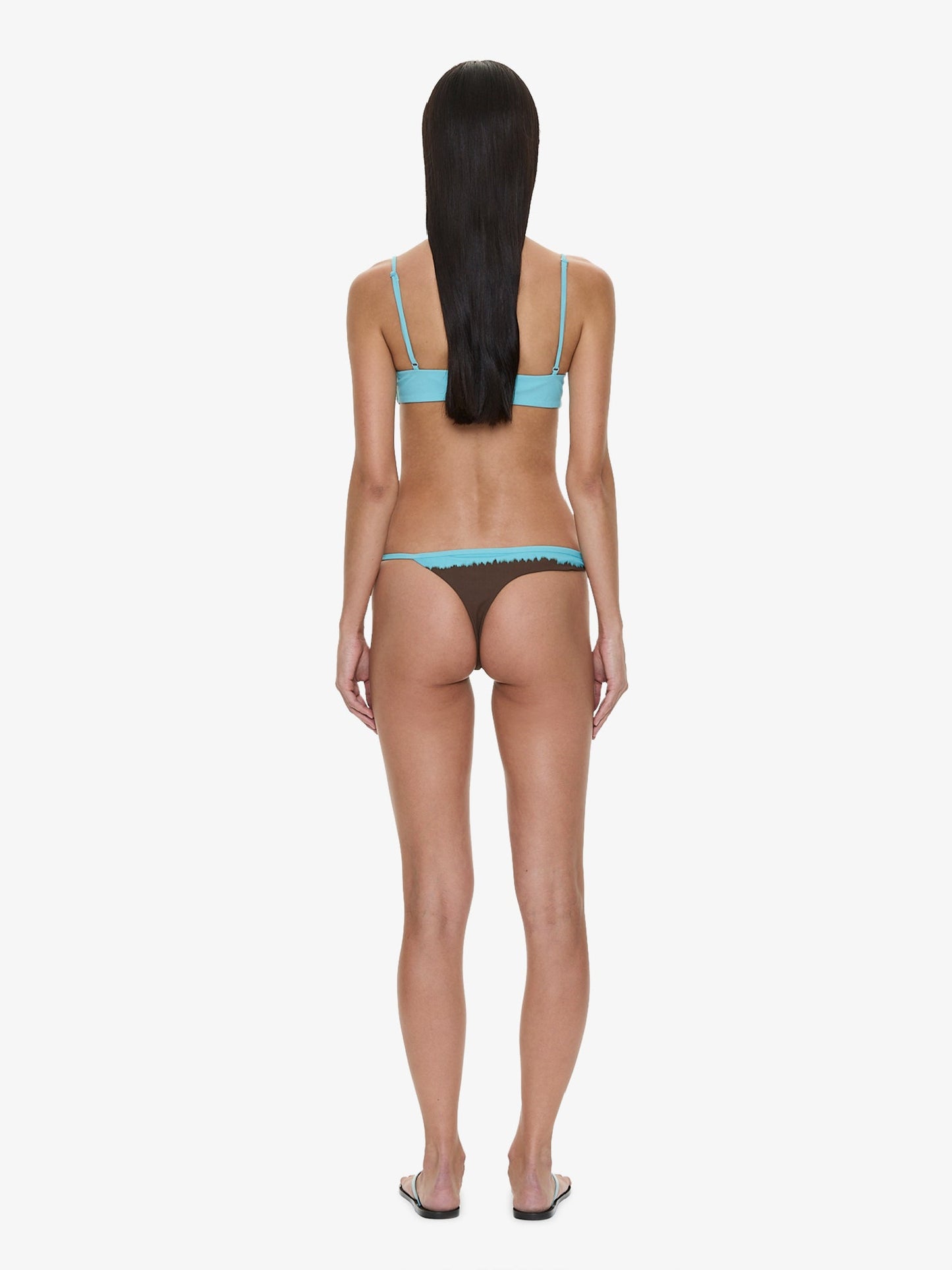 CHRISTOPHER ESBER Mineral Stone Ruched Bikini Top (Turquoise)