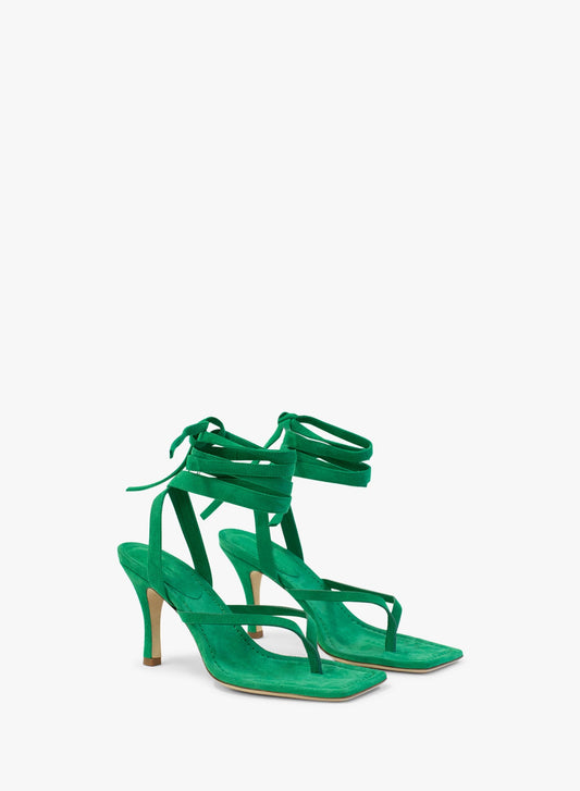 CHRISTOPHER ESBER Frida Flip Flop Suede Heel (Malachite)