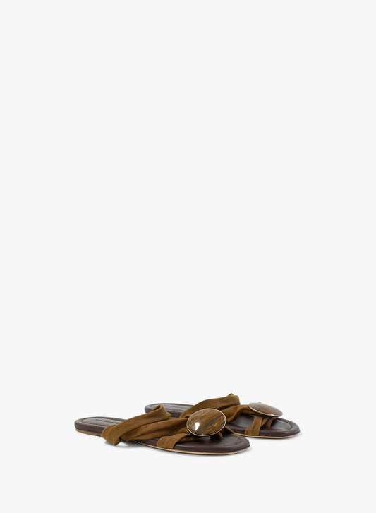 CHRISTOPHER ESBER Doma Stoned Crossover Suede Flat (Iron)