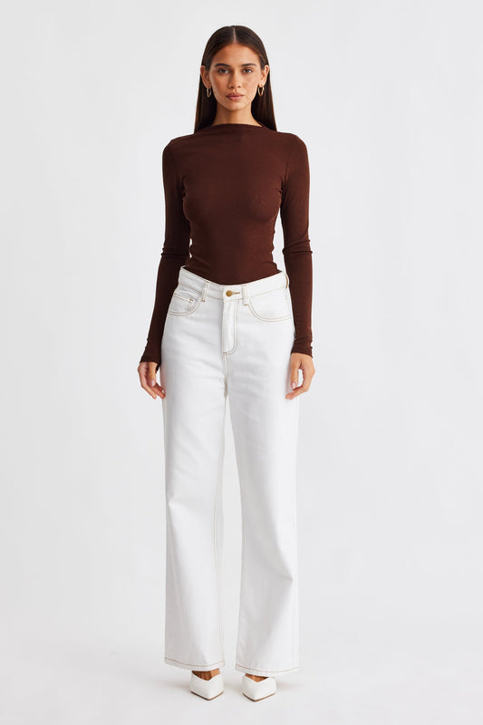 SNDYS KATYA LONG SLEEVE TOP (Chocolate)