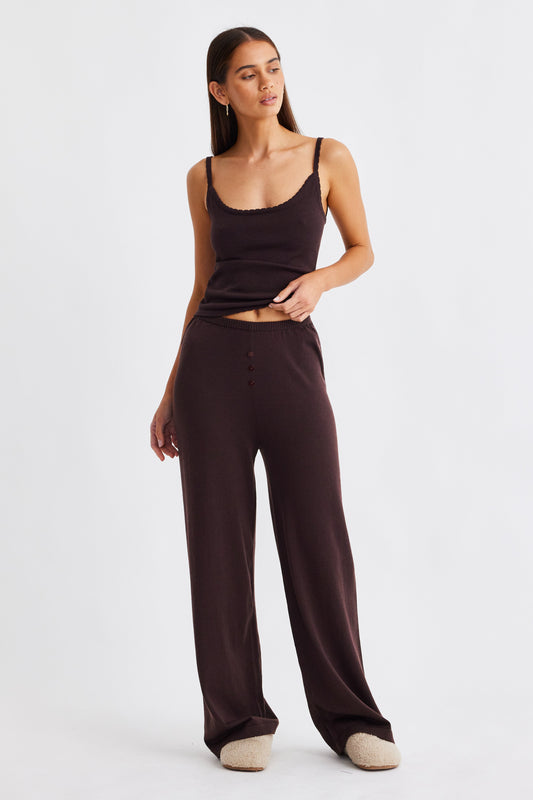 SNDYS AUGUST BUTTON PANTS (Chocolate)