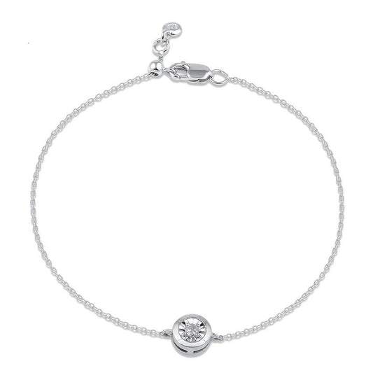 Image of Bracelets. Productname: Solitaire Bracelet in Sterling Silver in Diamond colour by brand - Bevilles