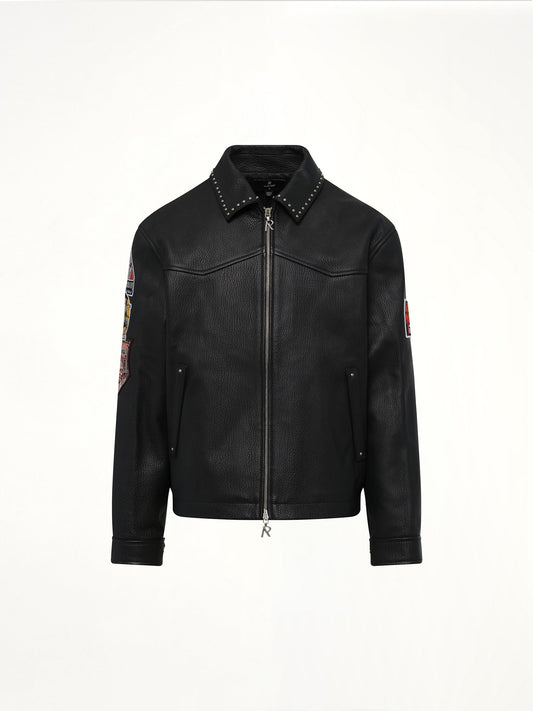 REPRESENT Iron Maiden Trooper Leather Jacket (Jet Black)
