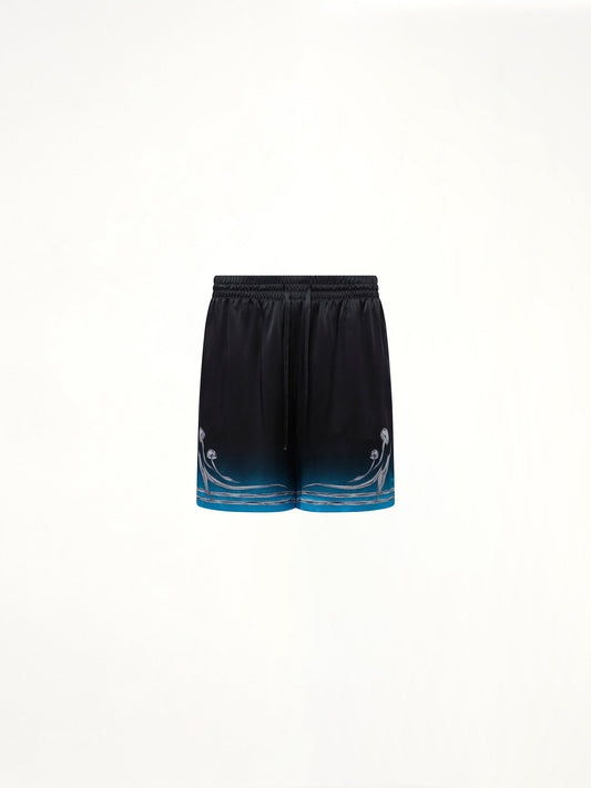 CASABLANCA Silk Satin Blades Shorts (Multicolour)