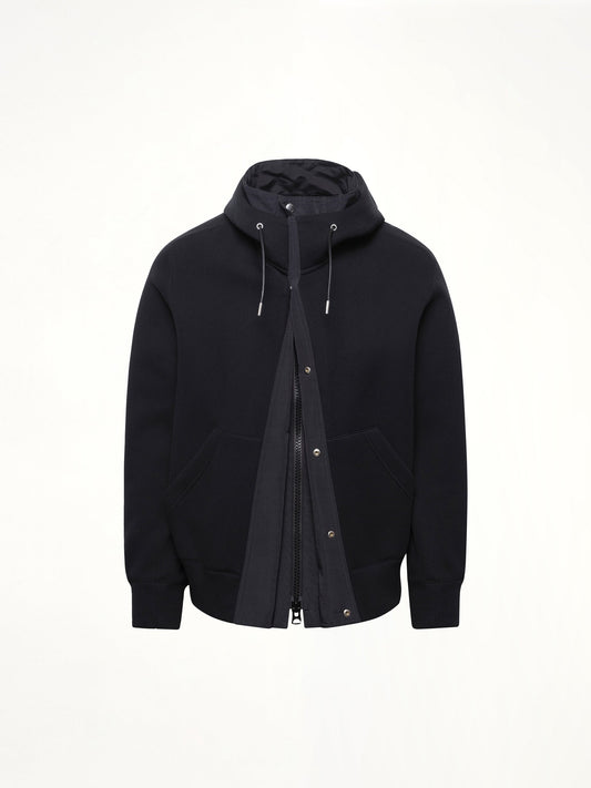 SACAI Sponge Sweat x Grosgrain Hoodie (Black)