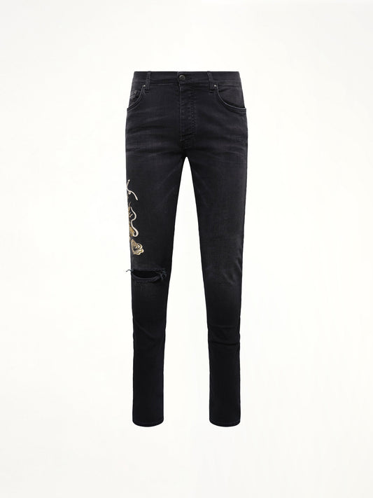 Amiri Dragon Repair Slim Jean (Black)