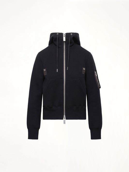 SACAI Sponge Sweat Nylon Twill Hoodie (Black)