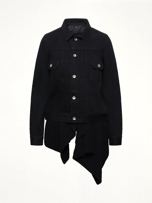 SACAI Denim x Wool Knit Jacket (Black)