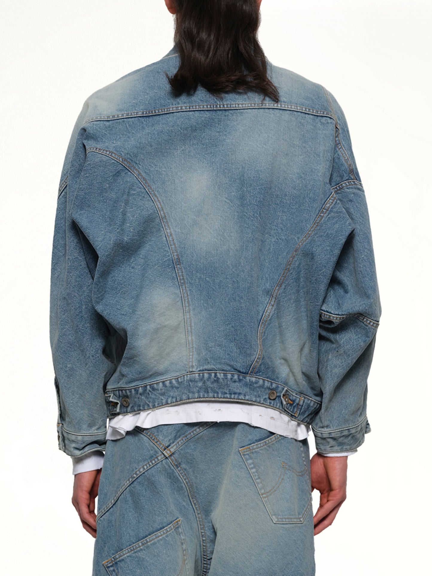 DOUBLET Distorted Cutting Denim Jacket (Indigo)