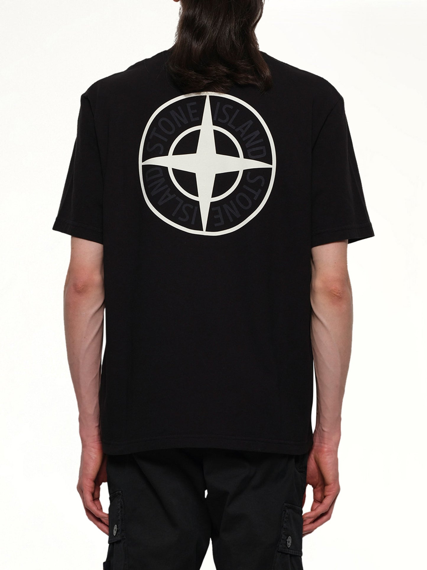 STONE ISLAND 210003 02 Industrial Logos S/S T-Shirt (Black)