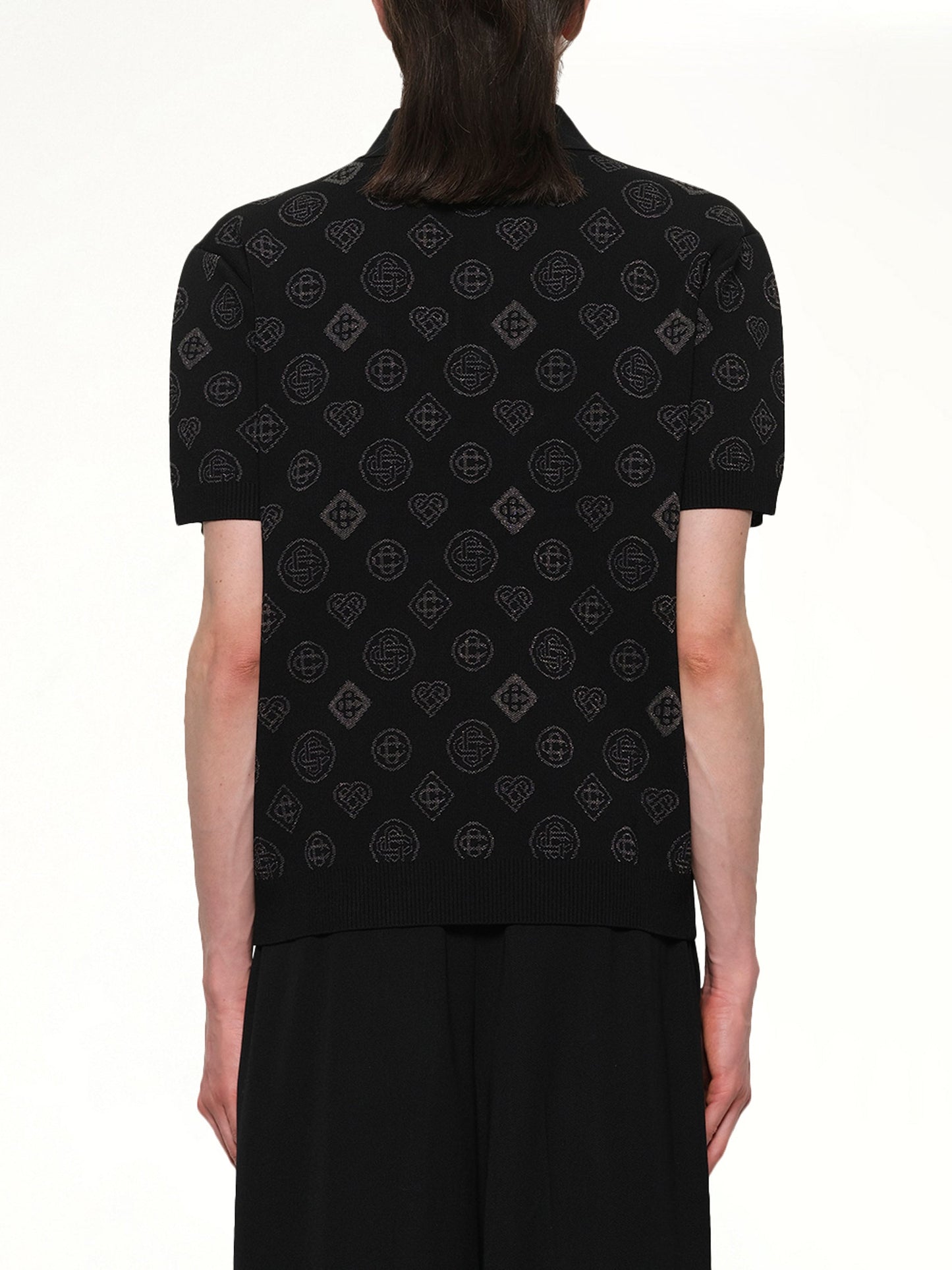 CASABLANCA City Jacquard Polo (Black)