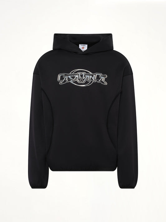 CASABLANCA Oversized Panelled Hoodie (Black)