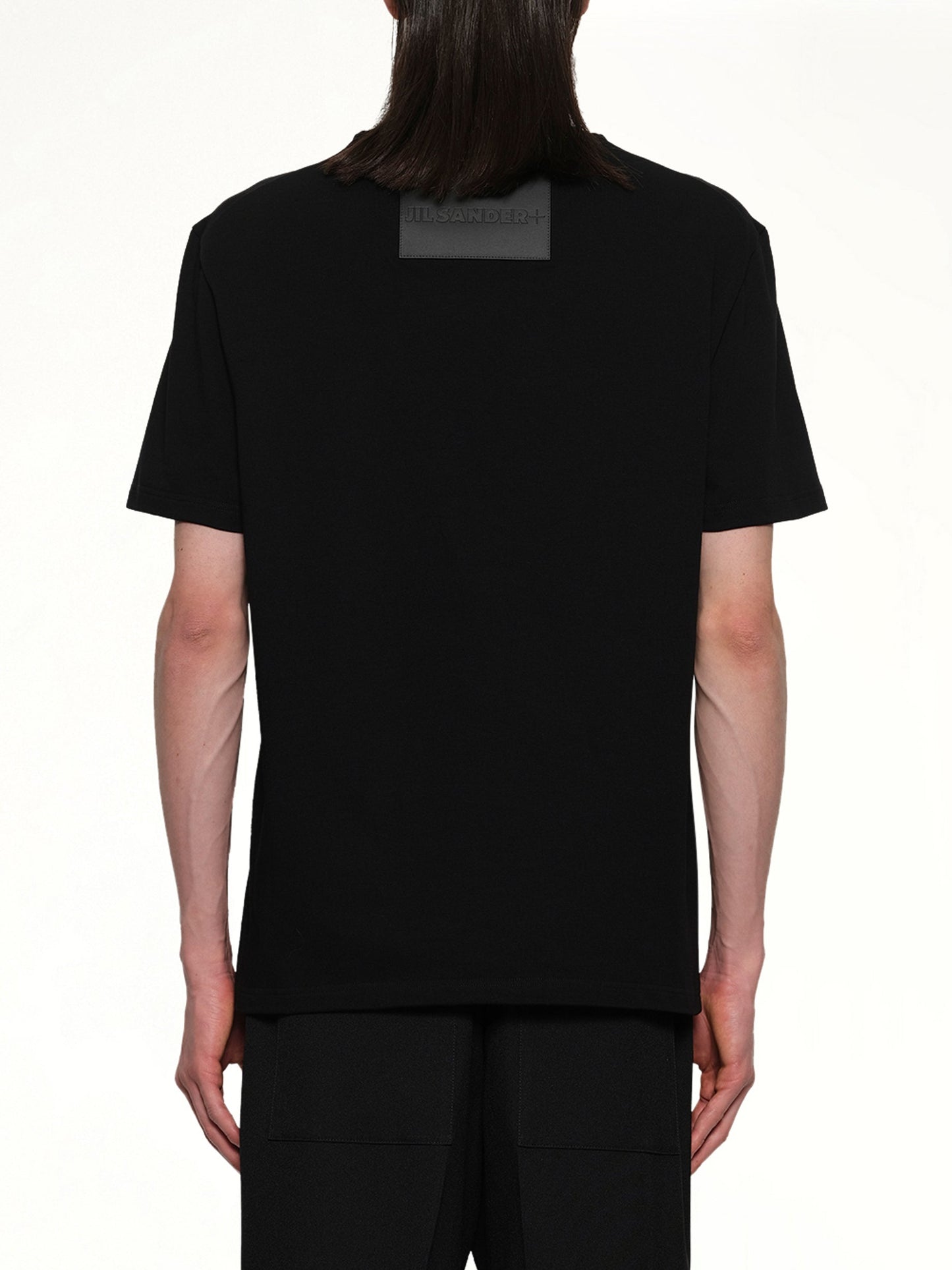 JIL SANDER Leather Patch T-Shirt (Black)
