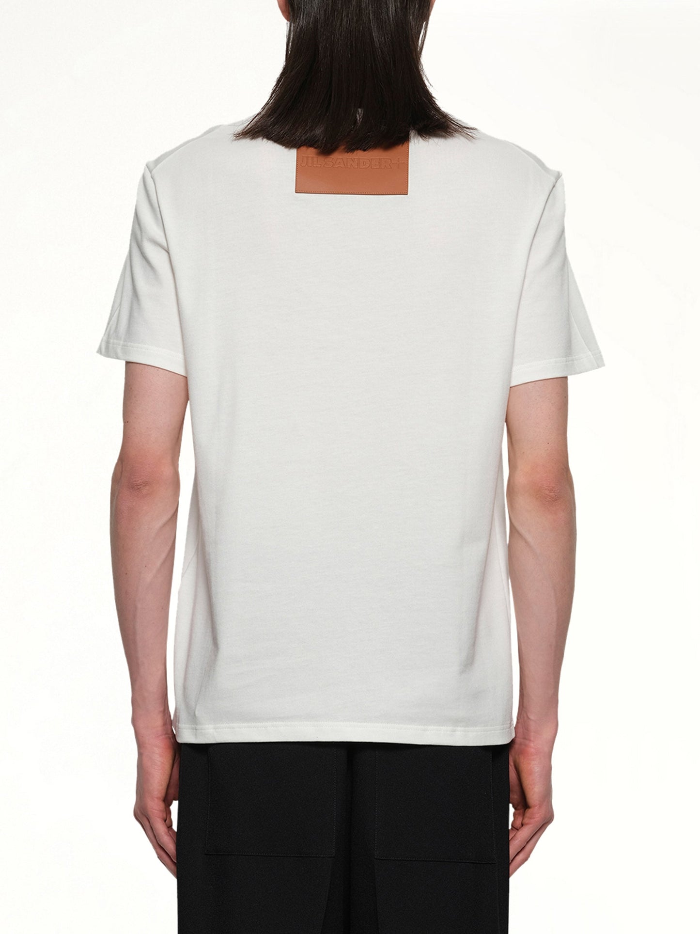 JIL SANDER Leather Patch T-Shirt (Porcelain)