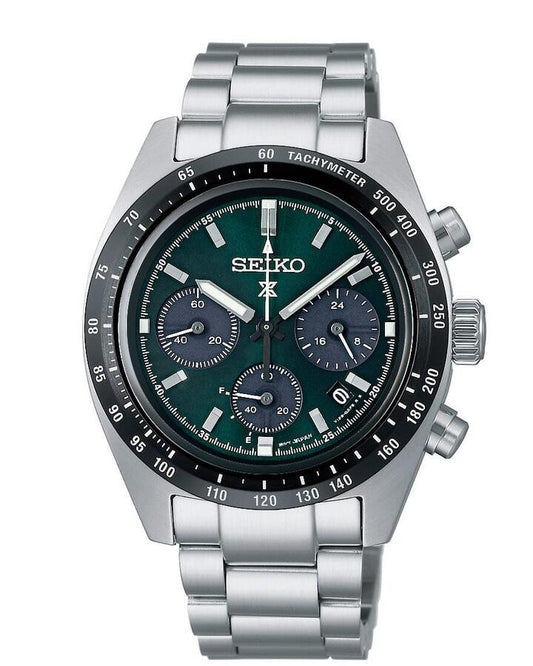 Image of Watches. Productname: Seiko Prospex Speedtimer Authentic Green SSC933P in Watch colour by brand - Seiko