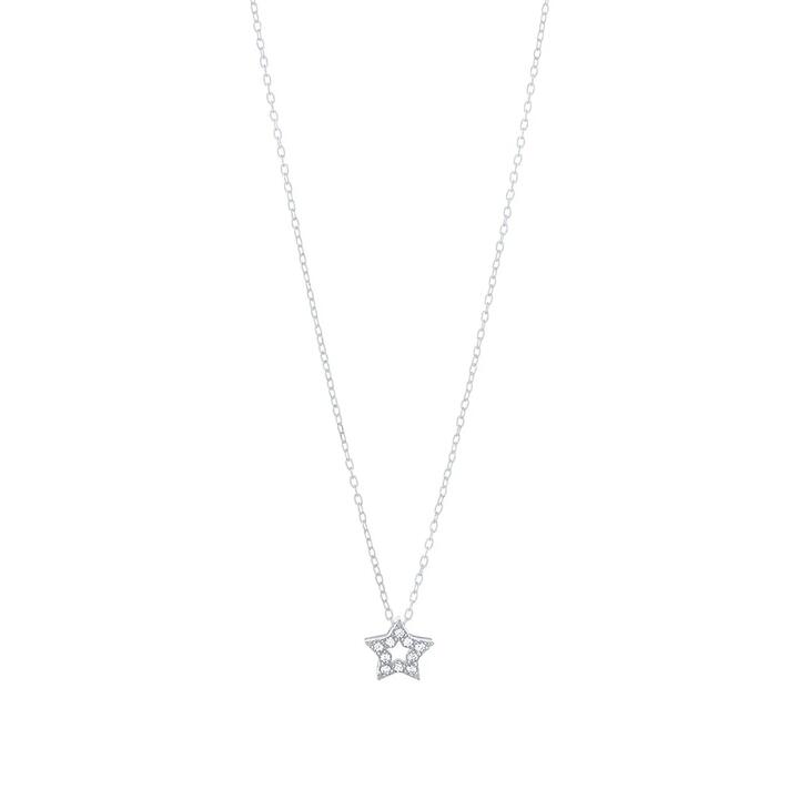 Image of Necklaces. Productname: 45cm Cubic Zirconia Open Star Pendant Necklace in Sterling Silver in Silver colour by brand - Bevilles