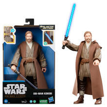 Image of Action Figures. Product name - Star Wars Galactic Action Obi-Wan Kenobi in colour by brand -