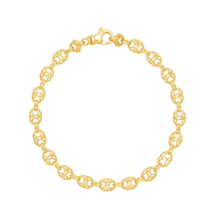 Image of Bracelets. Productname: Athena 19cm Filigree Anchor Chain Bracelet in 9kt Yellow Gold in Gold colour by brand - Bevilles