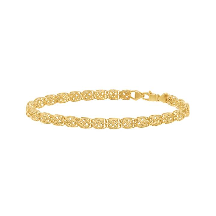Image of Bracelets. Productname: Athena 19cm Square Elements Bracelet in 9kt Yellow Gold in Gold colour by brand - Bevilles