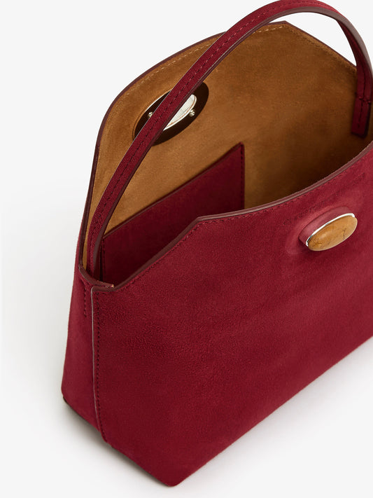 CHRISTOPHER ESBER Turnlock Suede Mini Bag (Wine)