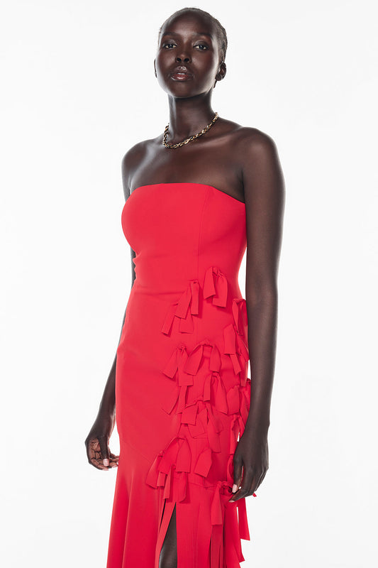 La Premiere Strapless Dress (Red)