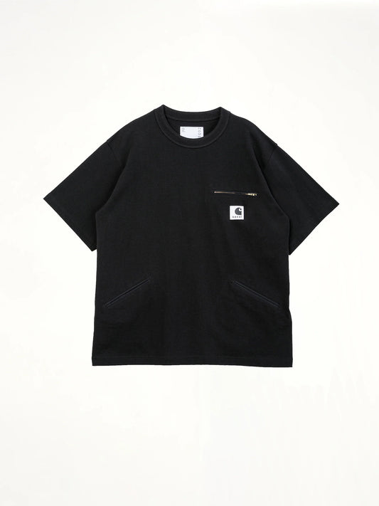 SACAI Carhartt WIP Cotton Jersey T-Shirt (Black)