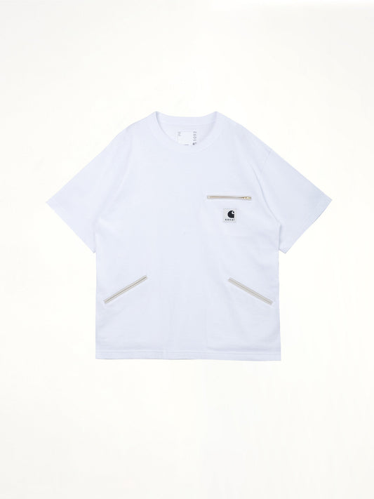 SACAI Carhartt WIP Cotton Jersey T-Shirt (White)
