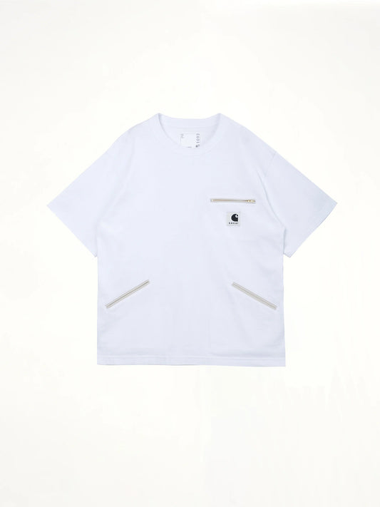 SACAI Carhartt WIP Cotton Jersey T-Shirt (White)