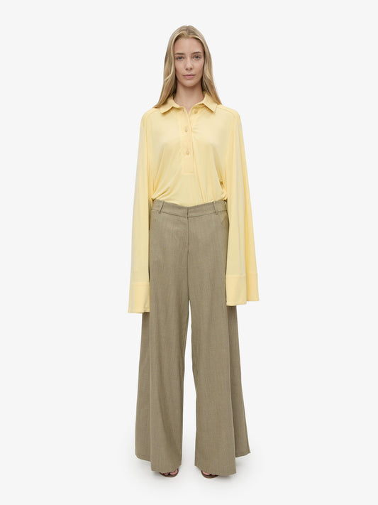 CHRISTOPHER ESBER Deconstruct Denim Long Sleeve Polo (Butter)