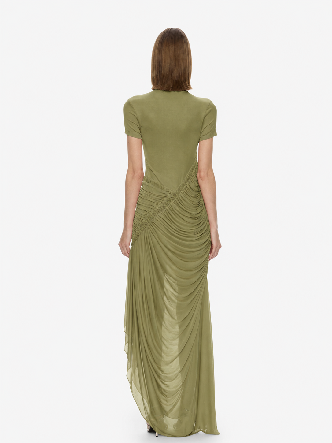 CHRISTOPHER ESBER Fusion Ruched Ripple Dress (Fennel)