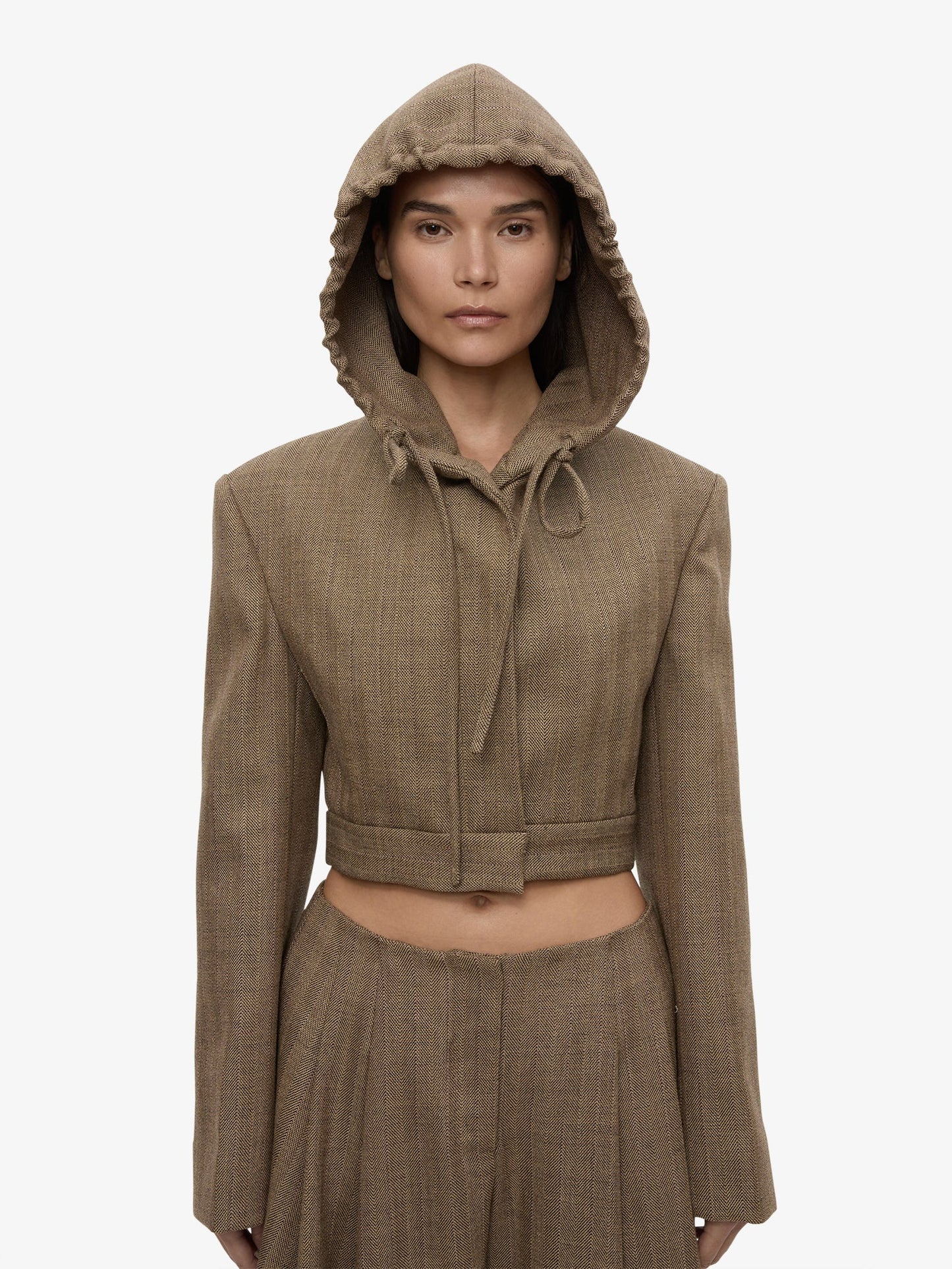 CHRISTOPHER ESBER Plinth Herringbone Hoodie (Brown)