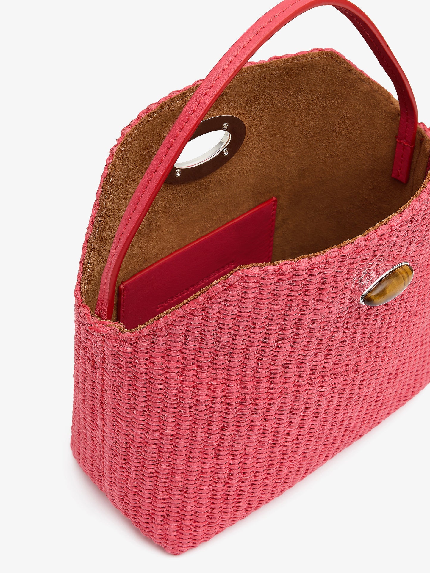 CHRISTOPHER ESBER Turnlock Raffia Mini Bag (Watermelon)