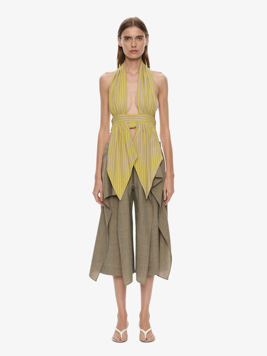 CHRISTOPHER ESBER Scarf Draped Halter Top (Stripe)