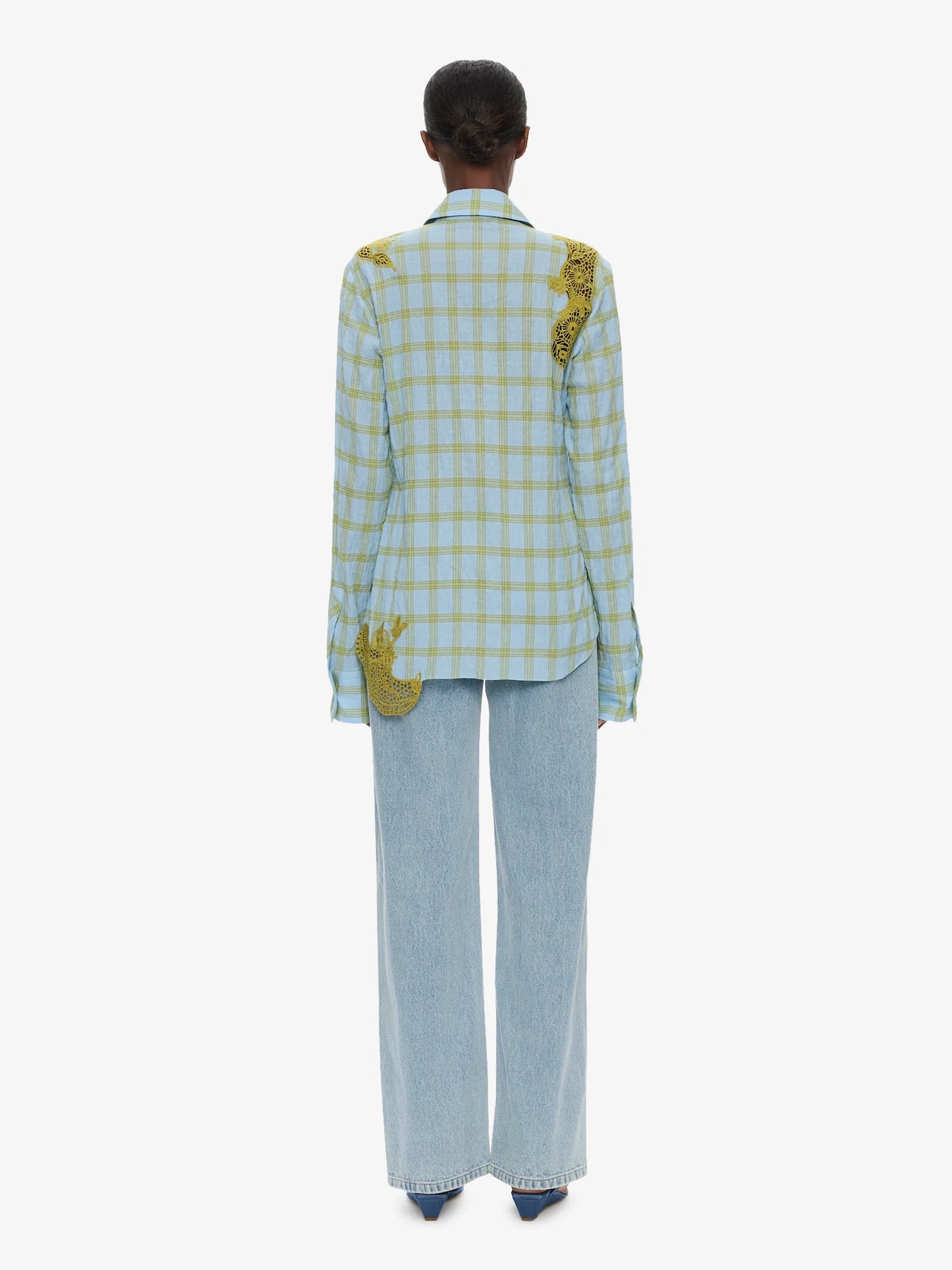 CHRISTOPHER ESBER Maya Embroidered Handkerchief Shirt (Check)