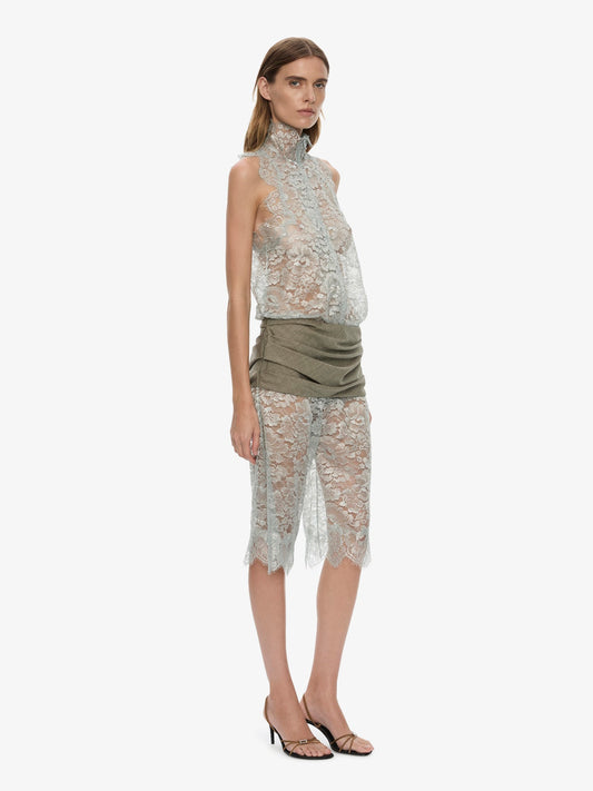 CHRISTOPHER ESBER Moonlit Patina Lace Cummerbund Shorts (Mist)