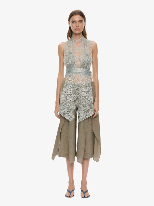 CHRISTOPHER ESBER Moonlit Patina Lace Scarf Top (Mist)