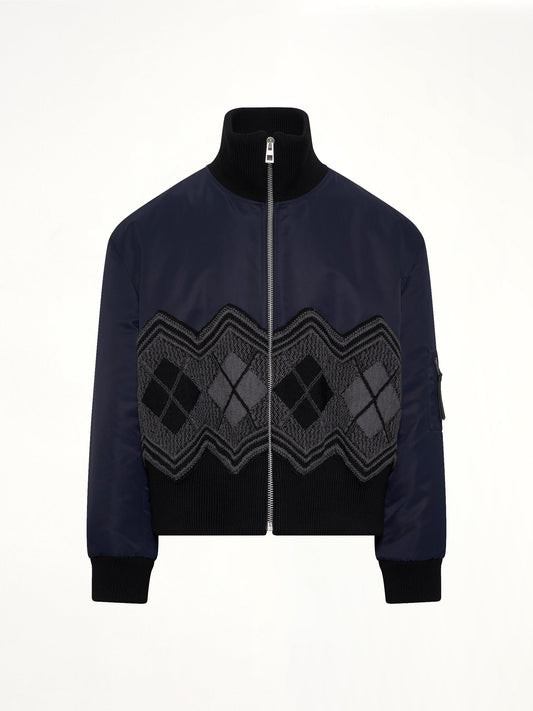 LOEWE Argyle Bomber Jacket (Navy)