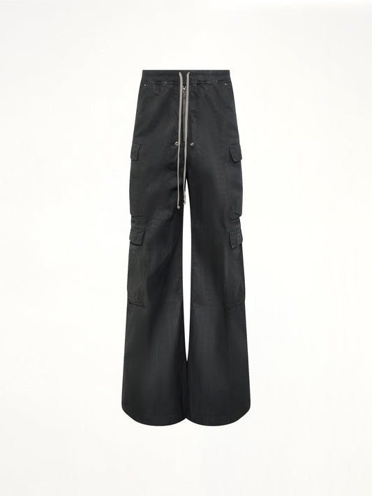 RICK OWENS DRKSHDW Denim Double Cargo Jumbo Belas (Black)