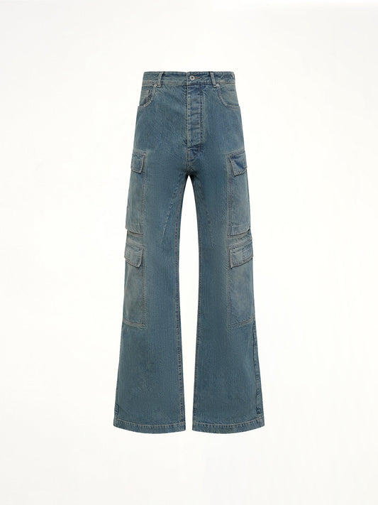 RICK OWENS DRKSHDW Double Cargo Jeans (Blue)