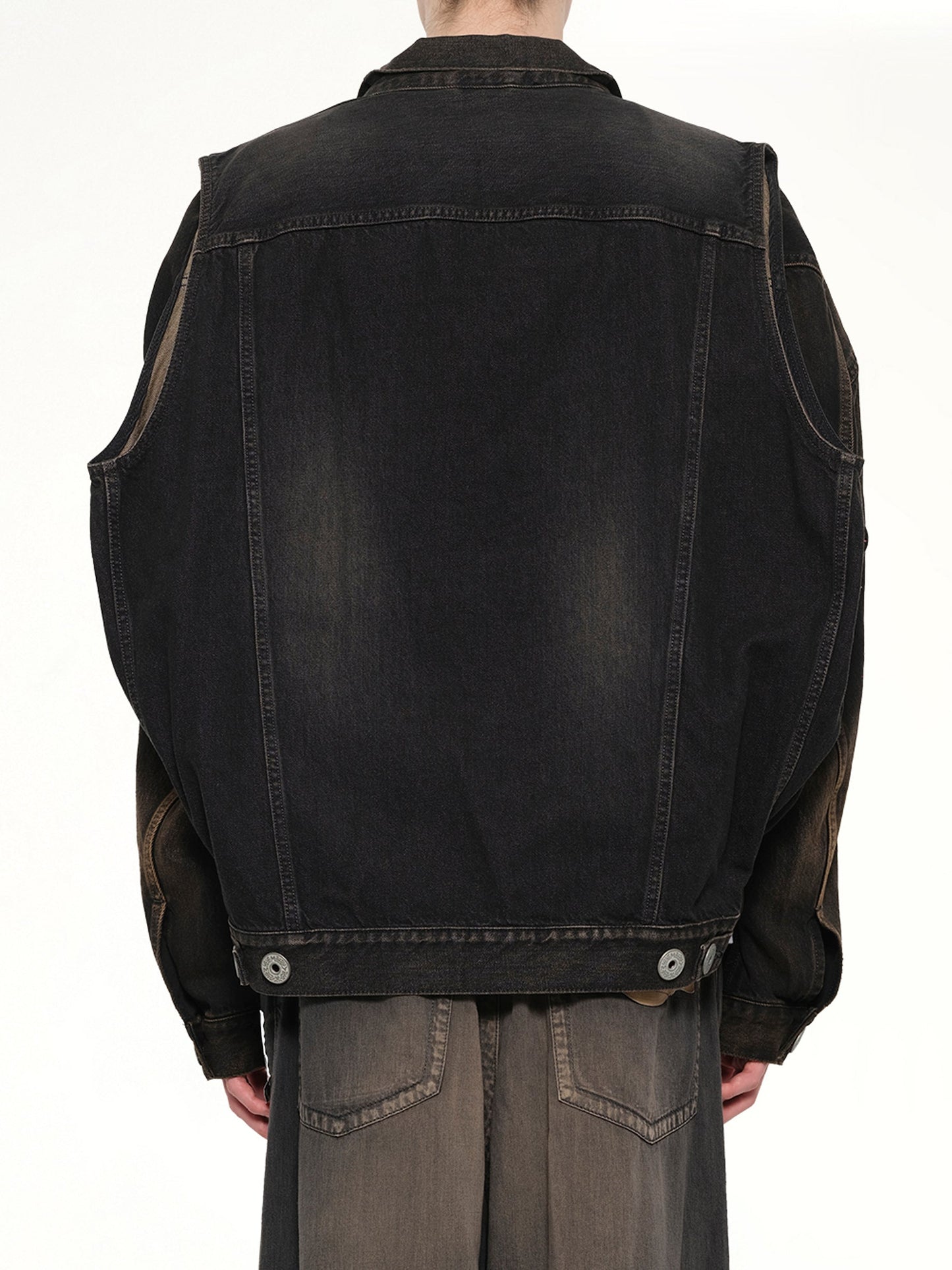 MAISON MIHARA YASUHIRO Back Vest Denim Blouson (Black)