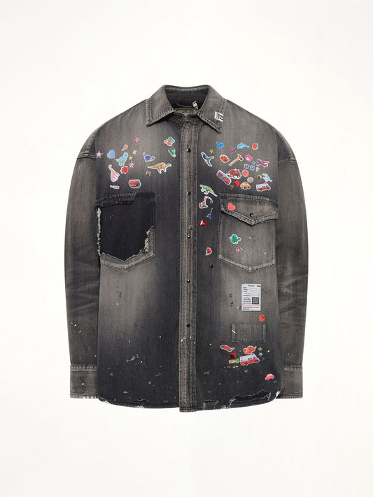 MAISON MIHARA YASUHIRO Denim Shirts W Sticker (Black)