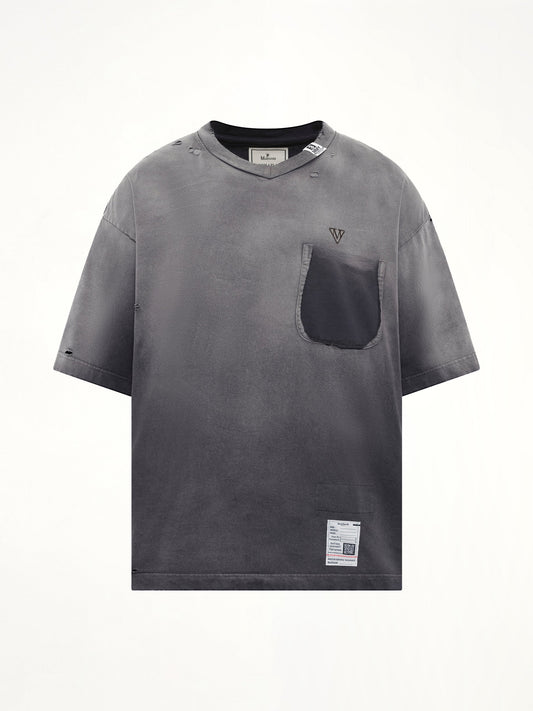 MAISON MIHARA YASUHIRO Sun Faded V Neck T-Shirt (Black)