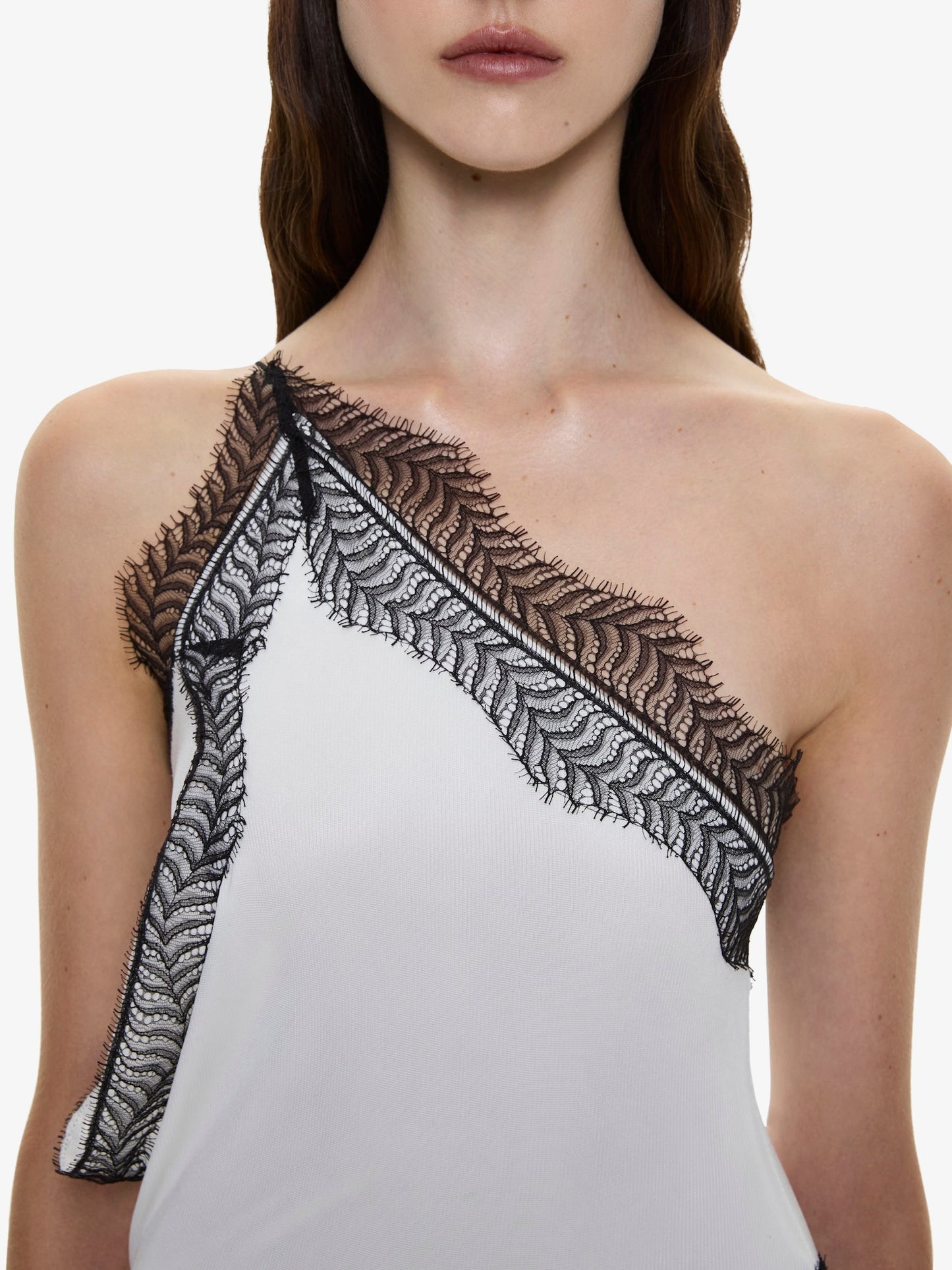 CHRISTOPHER ESBER Keira Split Lace One Shoulder Cutaway Dress (Multi)