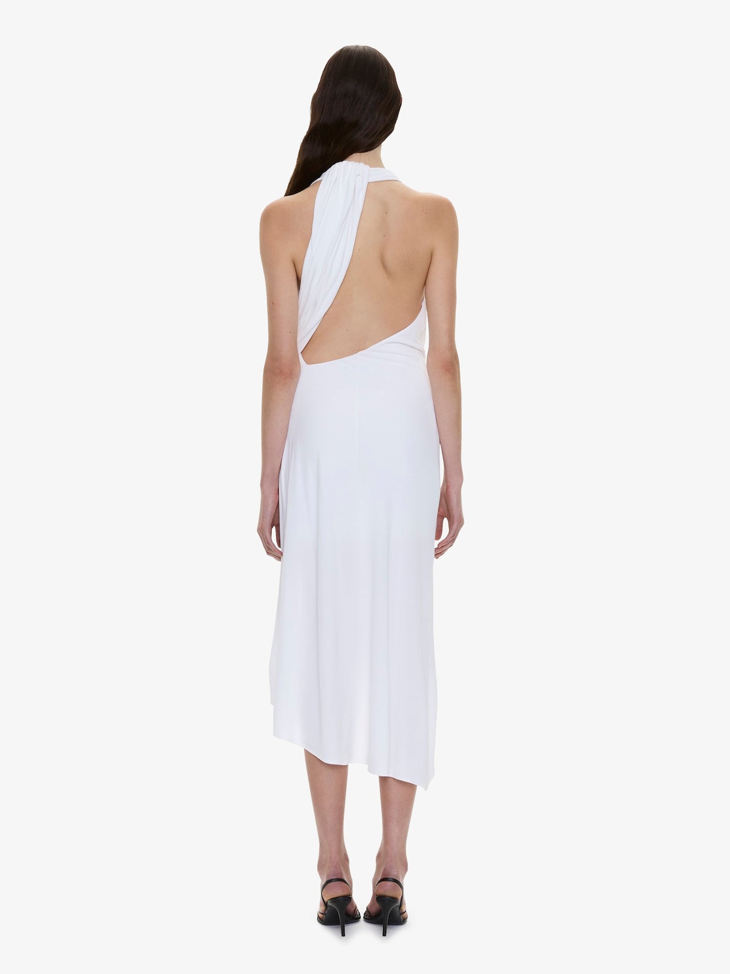CHRISTOPHER ESBER Spire Cascade Midi Dress (White)