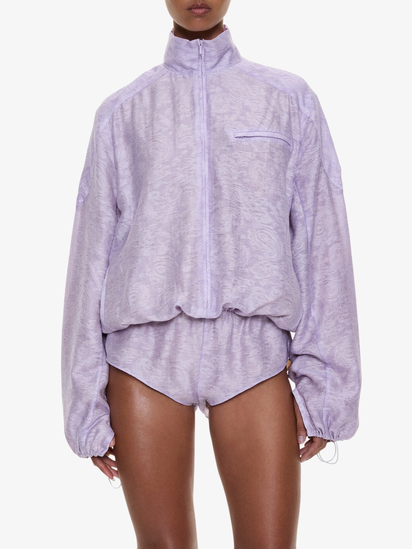 CHRISTOPHER ESBER Light Leak Jacquard Zipped One Piece (Lilac)
