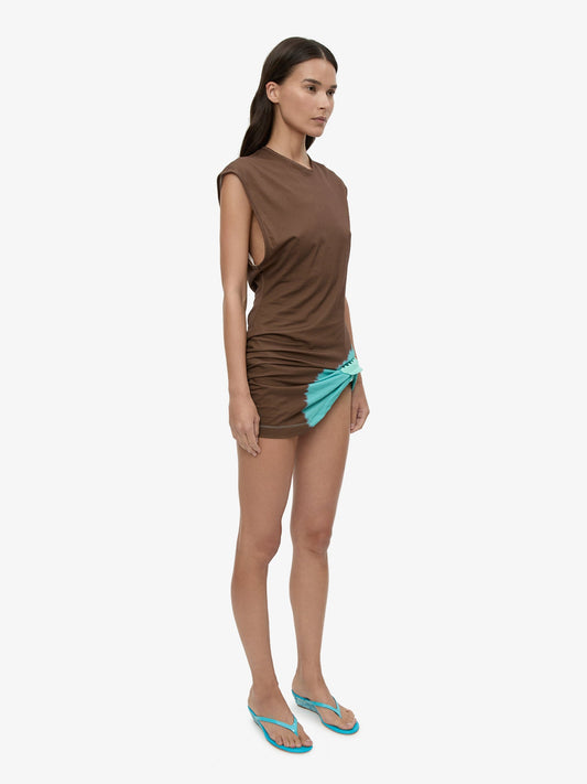 CHRISTOPHER ESBER Tie Dye Snap Clip Tank Dress (Turquoise)