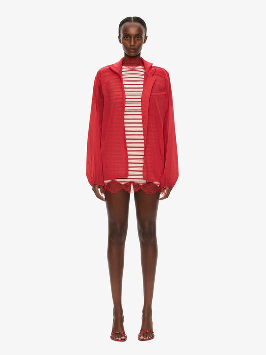 CHRISTOPHER ESBER Dannie Lucent Mottled Sheer Bomber (Flame)