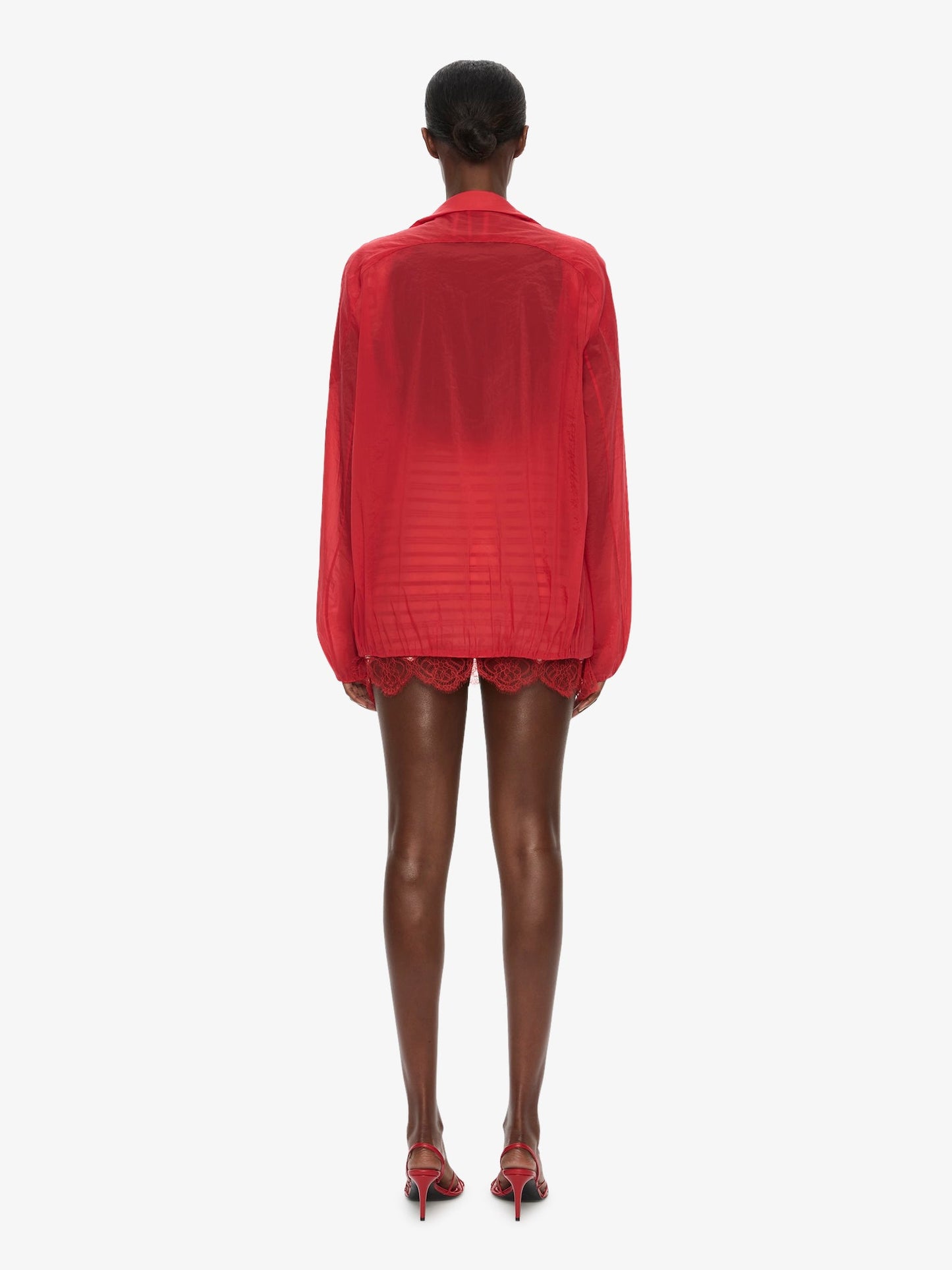 CHRISTOPHER ESBER Dannie Lucent Mottled Sheer Bomber (Flame)